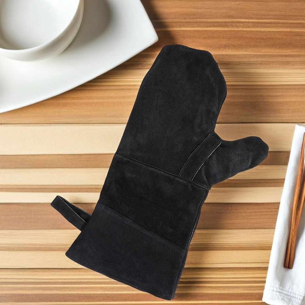 Heat Resistant Glove - 3Pcs Heat Resistant Black Oven Gloves