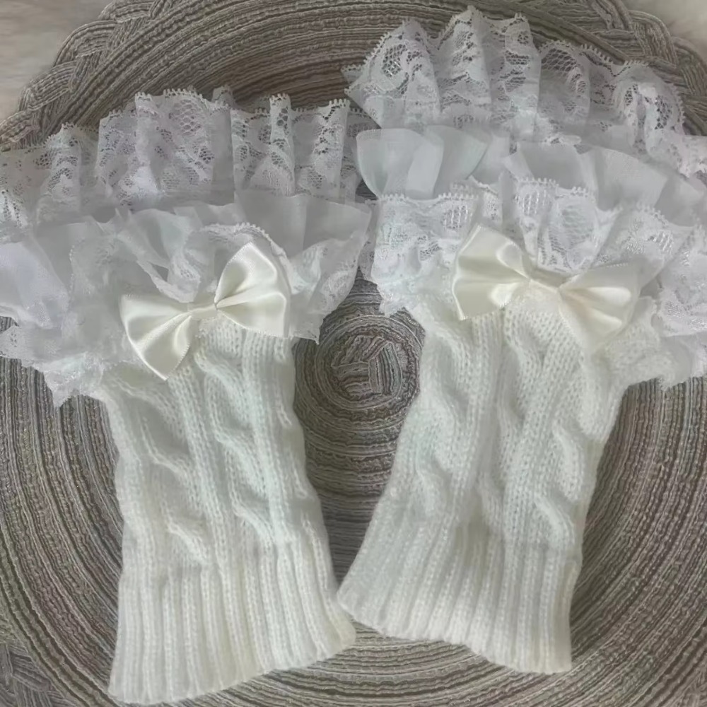 1 pair Lace Ruffle Hand Sleeve - огляд і ціна Fingerless Glove Knit