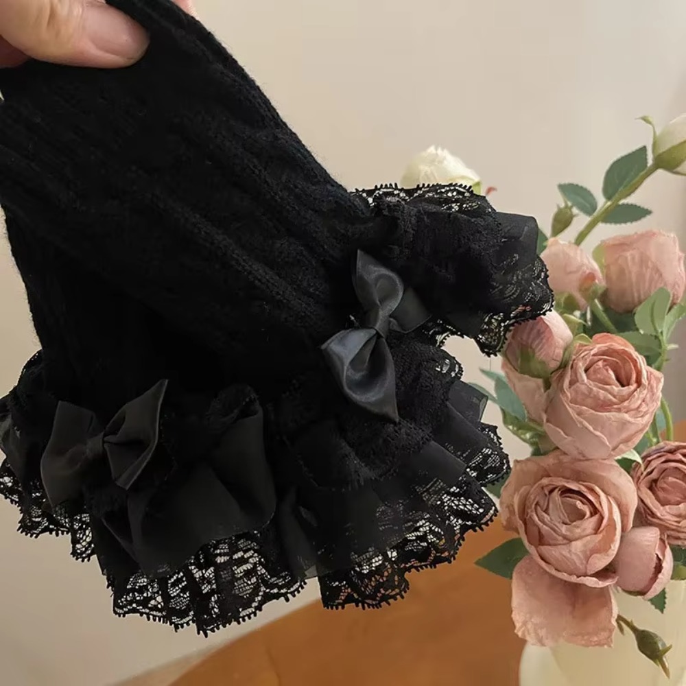 1 pair Lace Ruffle Hand Sleeve - огляд і ціна Fingerless Glove Knit