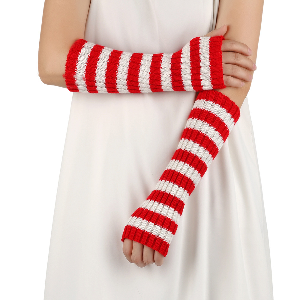 Y2K Striped Fingerless Arm War - огляд і ціна Fingerless Glove Knit