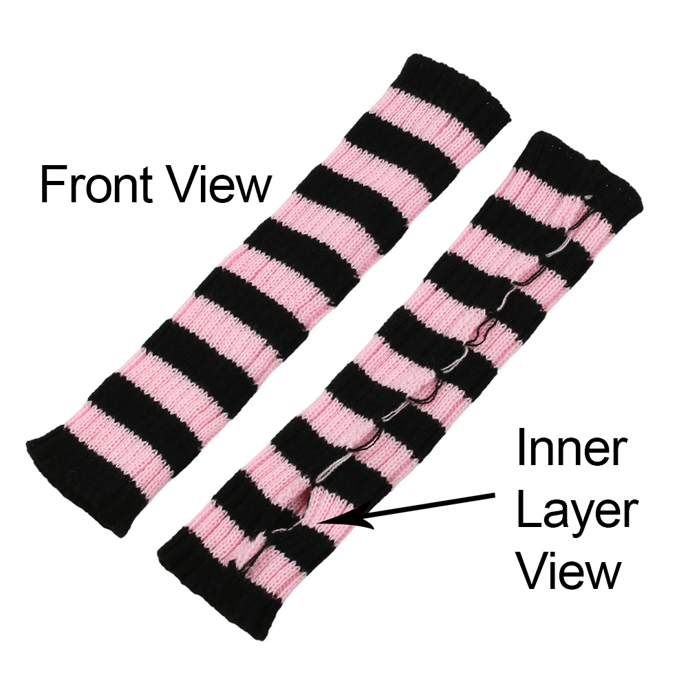 Y2K Striped Fingerless Arm War - огляд і ціна Fingerless Glove Knit