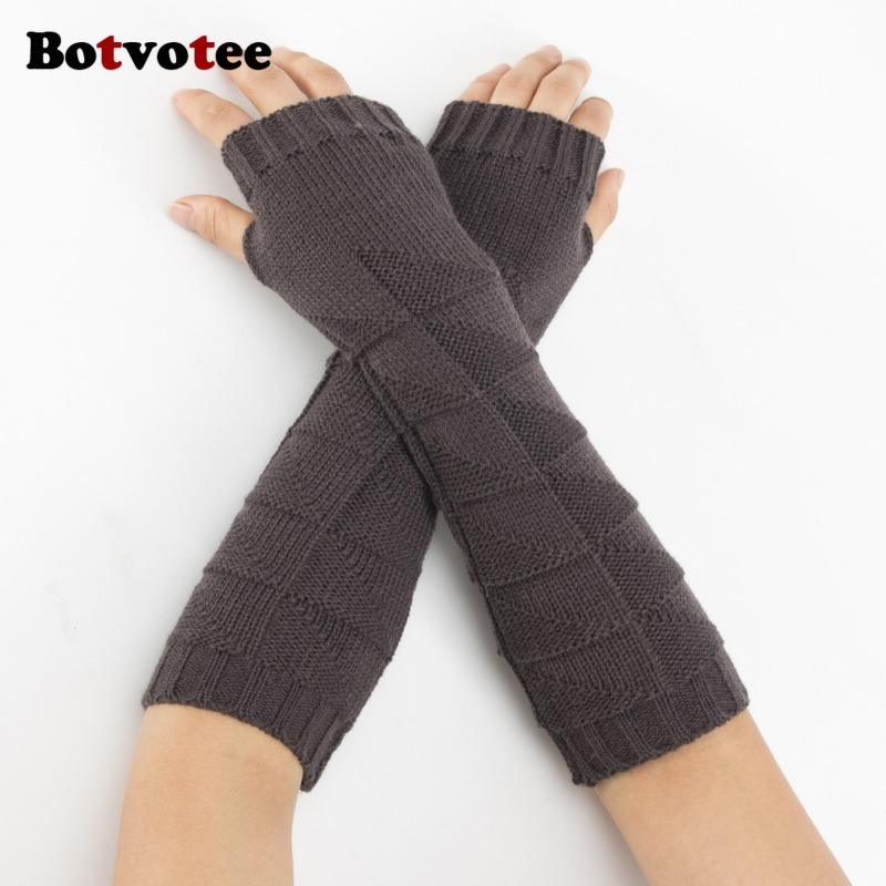 Botvotee Y2k Chunky Knit Arm W - огляд і ціна Fingerless Glove Knit